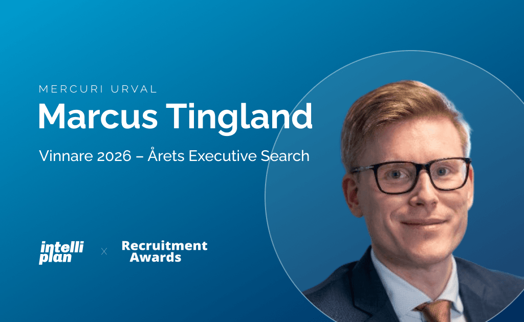 Marcus Tingland, Mercuri Urval, vinnare av Årets Executive Search vid Recruitment Awards 2026