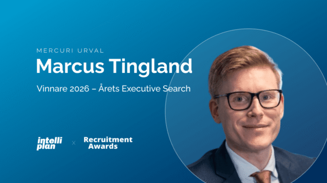 Marcus Tingland, Mercuri Urval, vinnare av Årets Executive Search vid Recruitment Awards 2026