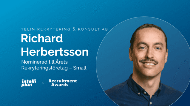 Richard Herbertsson, Telin Rekrytering, nominerad vid Recruitment Awards 2026